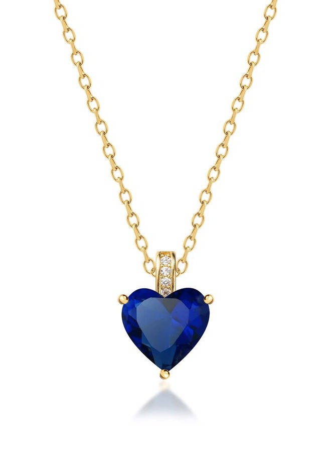 MIDDLUX Birthstone Necklace for Women, Heart Necklace, Birthstone Jewelry, Sapphire Necklace, Sapphire Jewelry for Women, September Birthday Gifts for Women, Sapphire Necklace for Women, Blue Necklace - Image 1