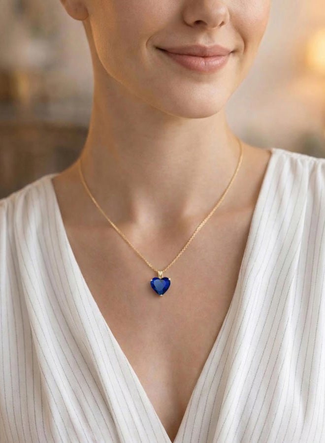 MIDDLUX Birthstone Necklace for Women, Heart Necklace, Birthstone Jewelry, Sapphire Necklace, Sapphire Jewelry for Women, September Birthday Gifts for Women, Sapphire Necklace for Women, Blue Necklace - Image 2