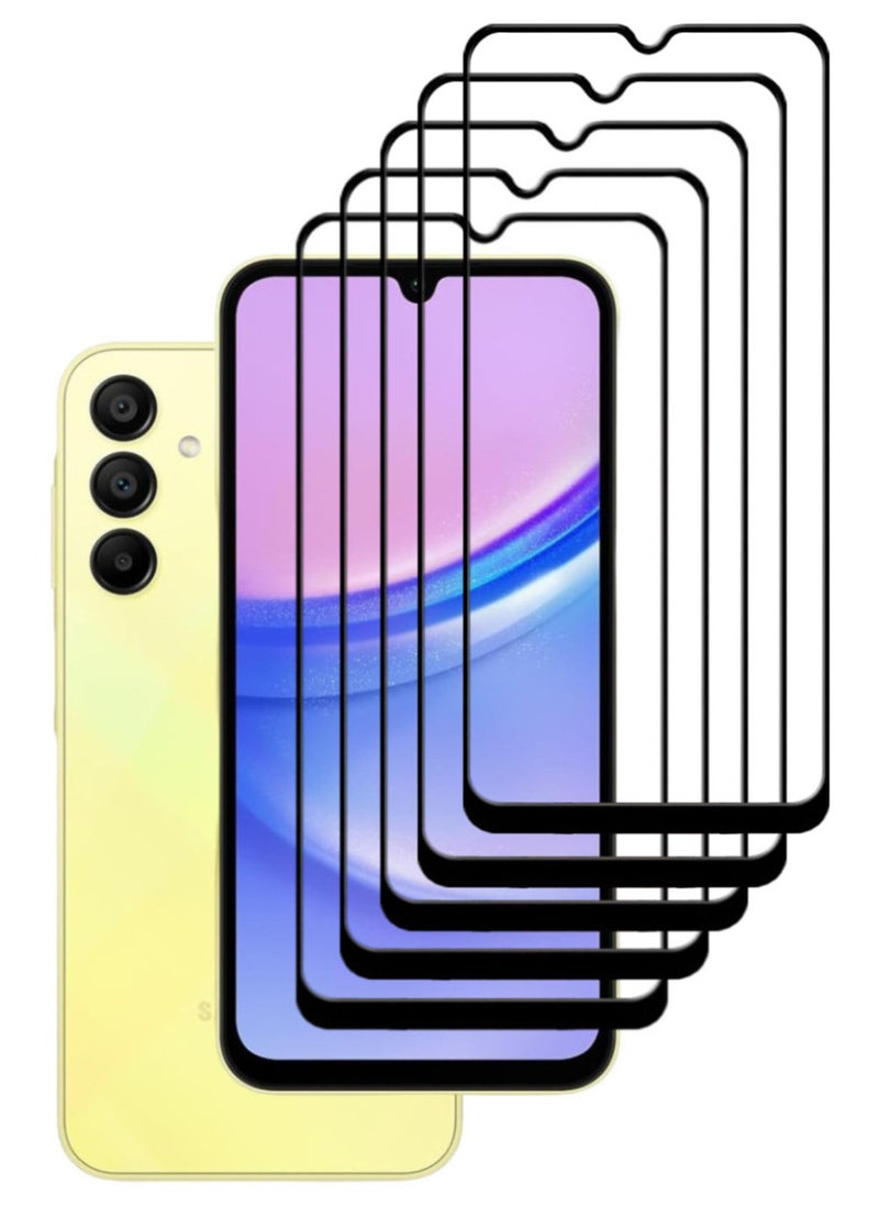 ACLIX 5 Pieces Antistatic ESD Dustproof Premium Quality High Definition Tempered Glass Screen Protector Designed For Samsung Galaxy A15 - Image 1