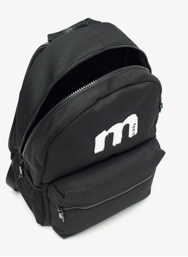 ميسي Women Missy Logo Detail Backpack with Adjustable Straps and Zip Closure