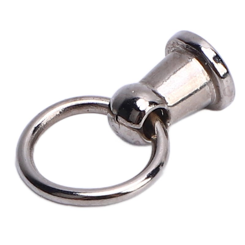 50 Sets 6mm Zinc Alloy Pull Ring Rivets with 5 5mm Iron Screws for Phone Case Bag Belt - Image 4