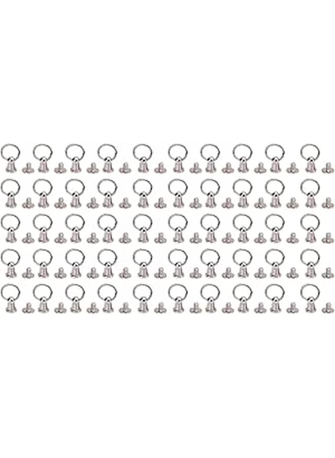 50 Sets 6mm Zinc Alloy Pull Ring Rivets with 5 5mm Iron Screws for Phone Case Bag Belt - Image 1
