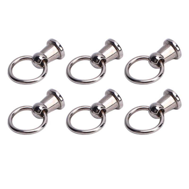 50 Sets 6mm Zinc Alloy Pull Ring Rivets with 5 5mm Iron Screws for Phone Case Bag Belt - Image 5
