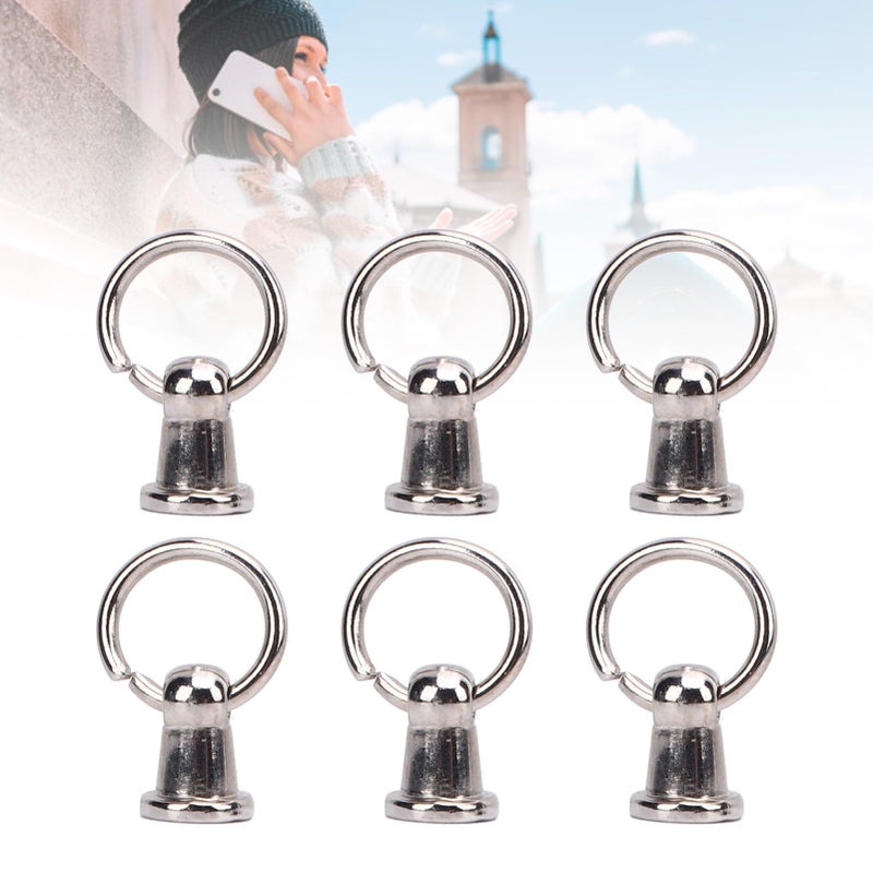 50 Sets 6mm Zinc Alloy Pull Ring Rivets with 5 5mm Iron Screws for Phone Case Bag Belt - Image 3