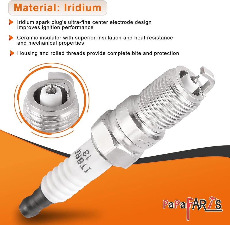 PAPAPARTS Set of 4 Ignition Coil Pack FD505 and Iridium Spark Plug for Ford Vehicles - Image 2