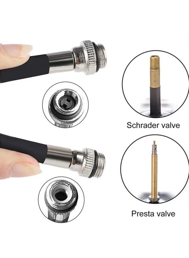 مضخة الدراجات,مضخة الإطارات الدراجات الصغيرة المحمولة,مضخة الهواء الدراجة 100 PSI مع صمامات Presta و Schrader,مضخة الإطارات اليدوية لكرات الدراجات وأجهزة Inflatables الأخرى - Image 2