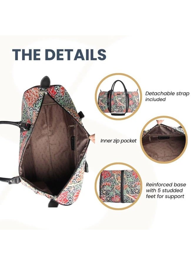 Signare Tapestry Large Duffel Bag Overnight Bags Weekend Bag for Women with William Morris Design (The Cray, BHOLD-Cray) - Image 4