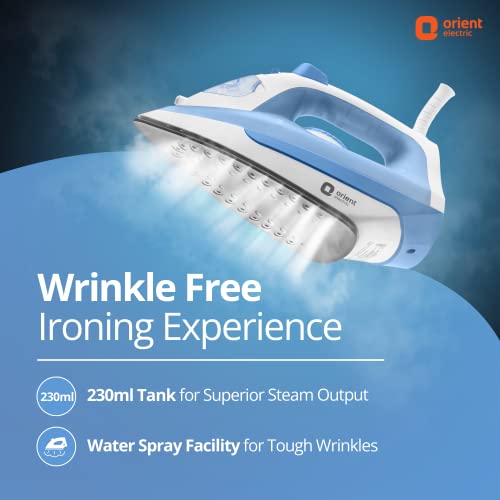 Orient Electric FabriFeel 1600W Steam iron | Non-stick Weilburger coating| 360-degree swivel cord| U-shaped heating element| Vertical & Horizontal Ironing | |ISI certified | 2-year warranty by Orient - Image 4