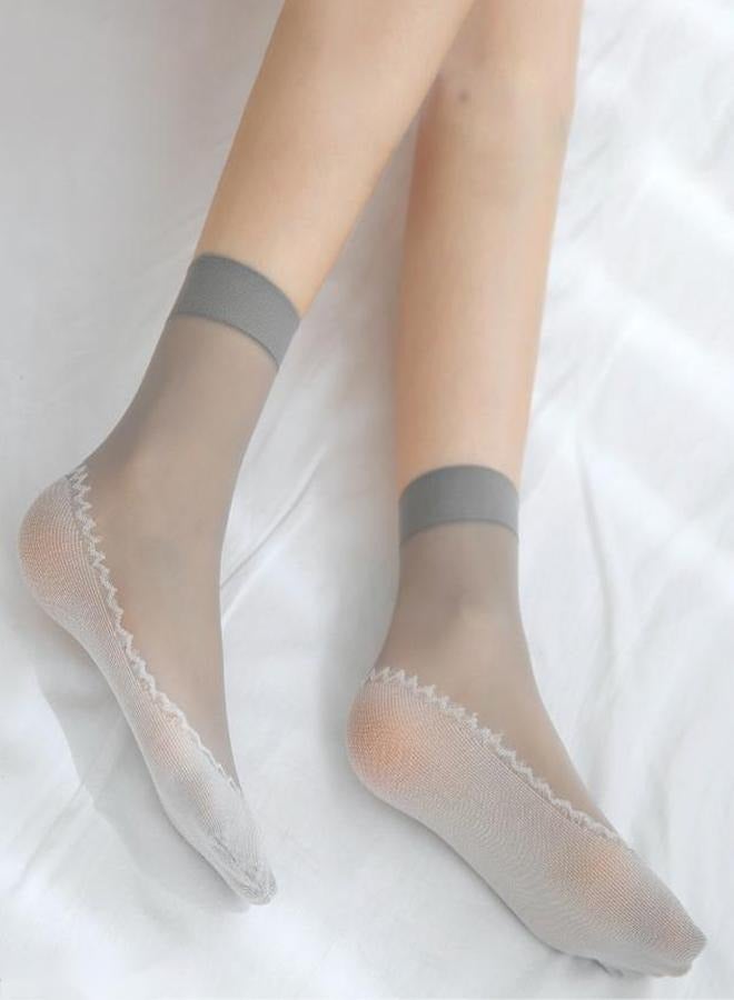 4 Pairs Of Women's Transparent Socks Nude Stockings Summer Ultra-Thin Cool Transparent Stockings For Women - Image 5