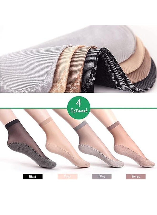 4 Pairs Of Women's Transparent Socks Nude Stockings Summer Ultra-Thin Cool Transparent Stockings For Women - Image 1