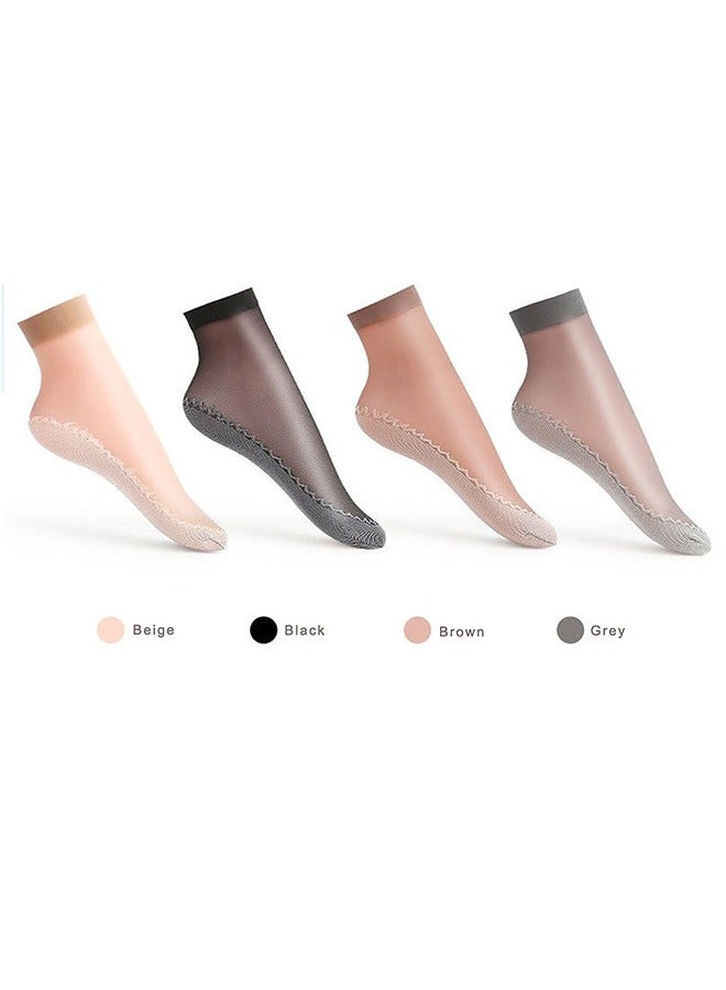 4 Pairs Of Women's Transparent Socks Nude Stockings Summer Ultra-Thin Cool Transparent Stockings For Women - Image 4