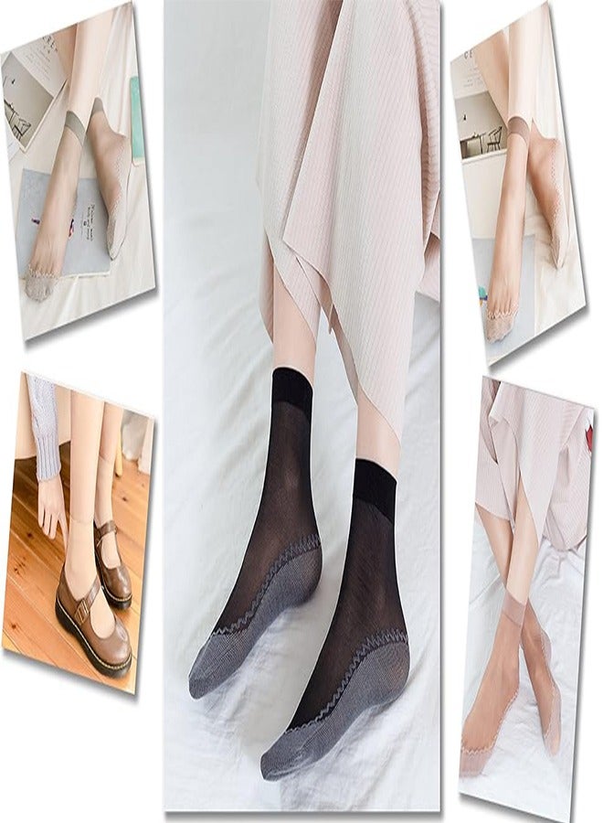 4 Pairs Of Women's Transparent Socks Nude Stockings Summer Ultra-Thin Cool Transparent Stockings For Women - Image 2