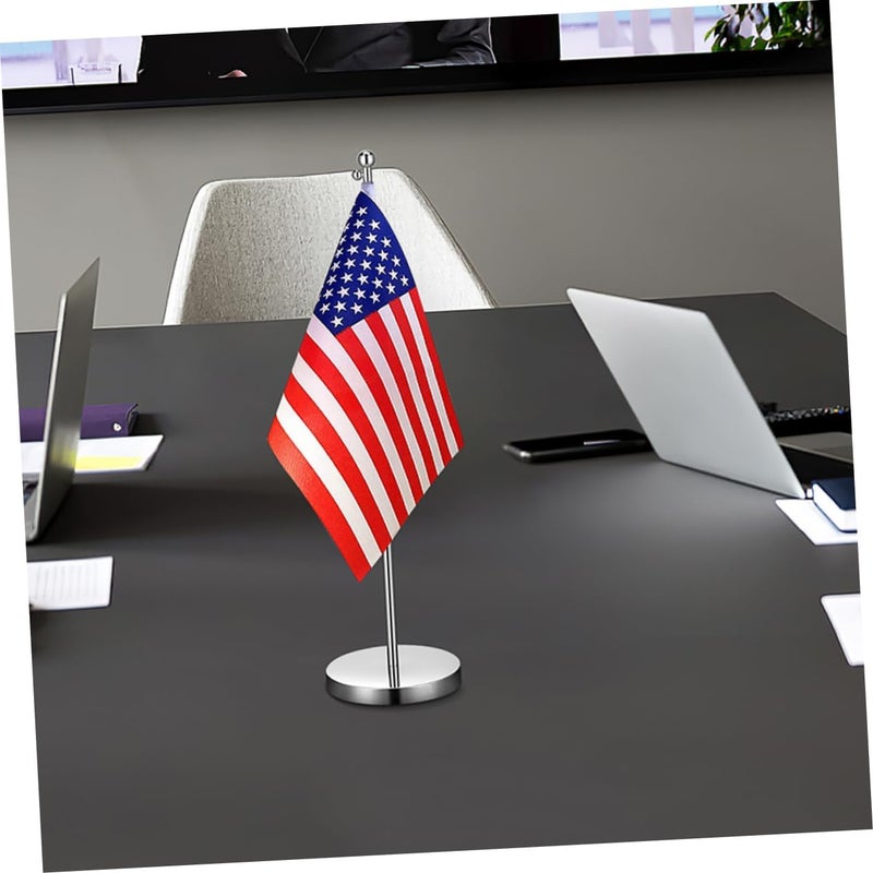 VILLCASE 2pcs Desk Flag Holder with Height Secure Mounting Bracket Stable Base for Small Table Flags for Office and Event Displays - Image 5
