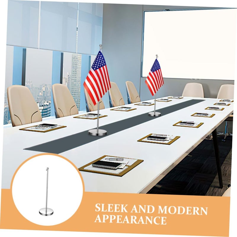 VILLCASE 2pcs Desk Flag Holder with Height Secure Mounting Bracket Stable Base for Small Table Flags for Office and Event Displays - Image 2