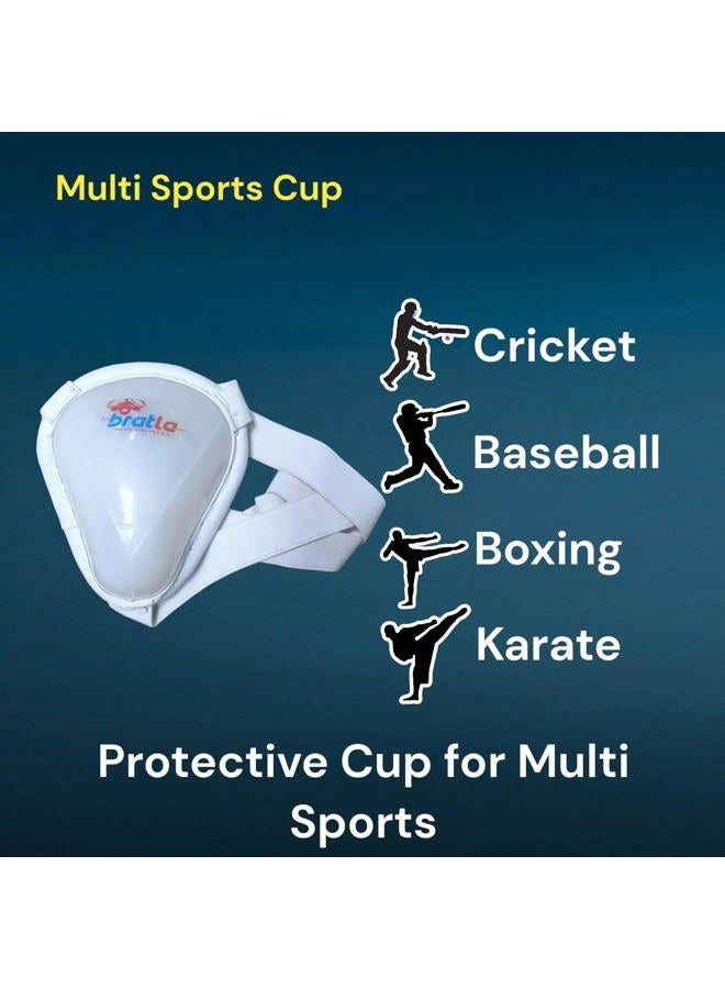 Bratla Cricket Abdominal Guard with Strap, Groin Protector Athletic Cup, Used for Multi-Sports Baseball, Karate, Boxing for Adults - Image 2