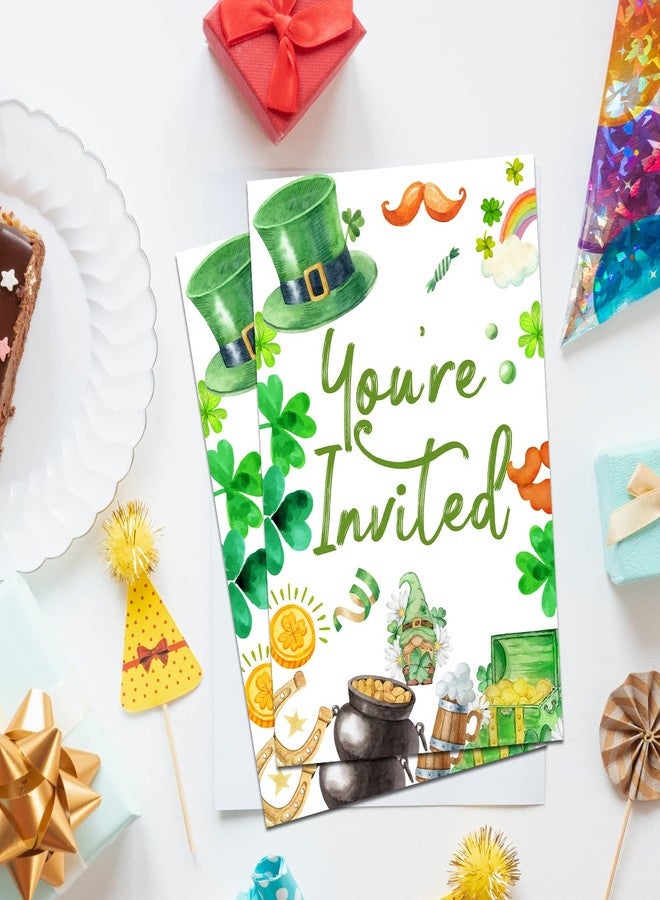 Soiceu Cute St. Patrick's Day Party Invitations with Envelopes Set of 20 St. Patrick's Day Celebration Invites Fill in Blank - Image 3