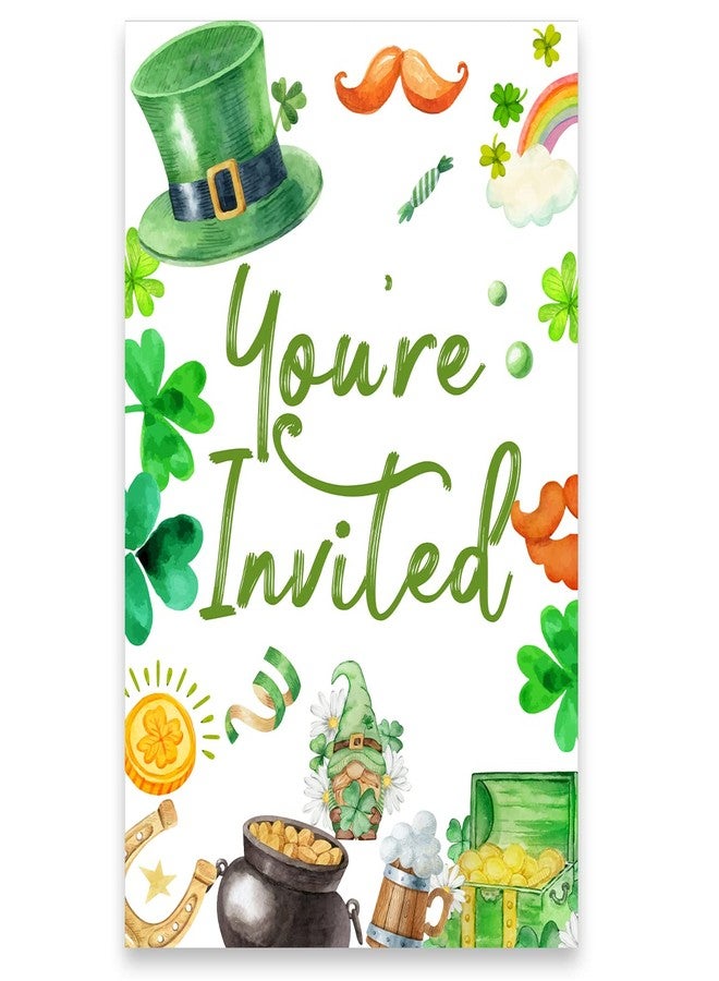 Soiceu Cute St. Patrick's Day Party Invitations with Envelopes Set of 20 St. Patrick's Day Celebration Invites Fill in Blank - Image 4