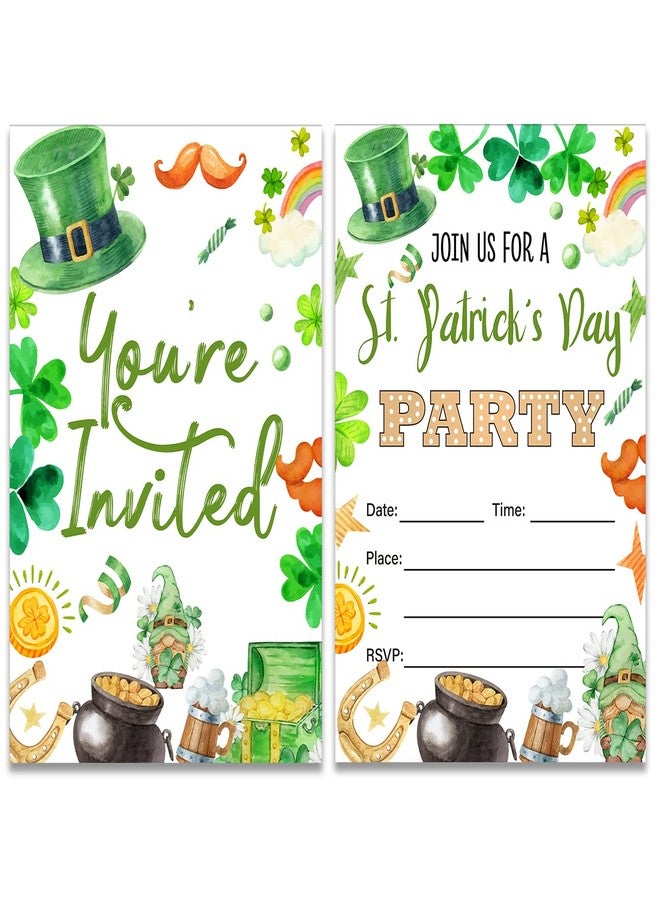 Soiceu Cute St. Patrick's Day Party Invitations with Envelopes Set of 20 St. Patrick's Day Celebration Invites Fill in Blank - Image 1