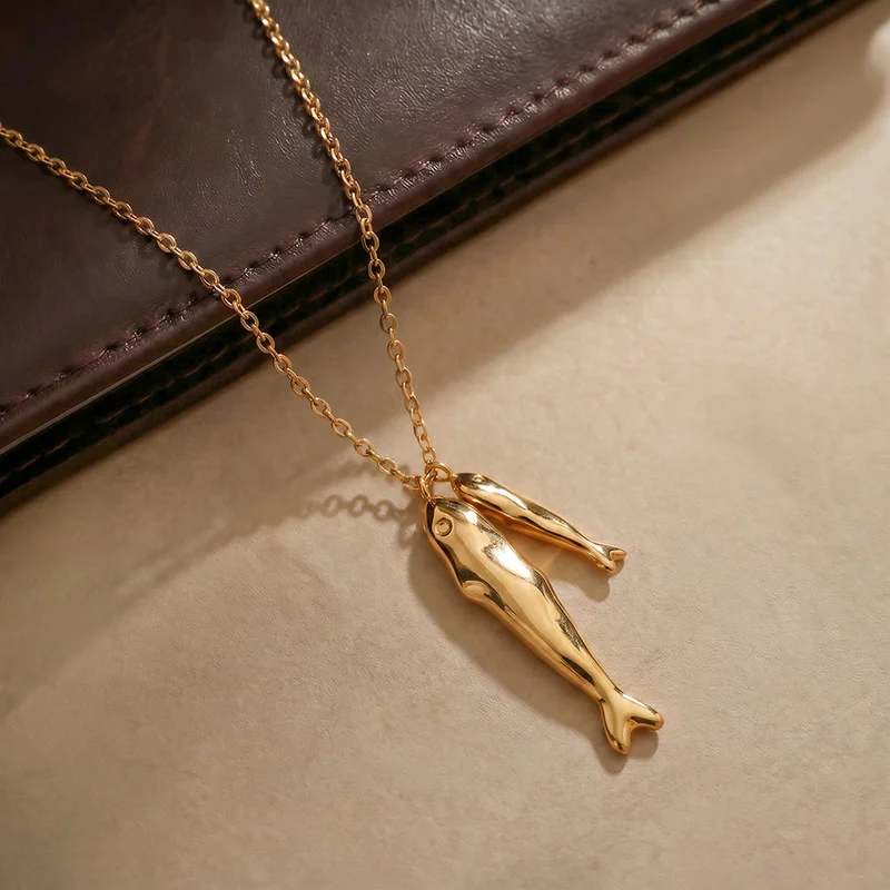 Palmonas PALMONAS Dual Marine Glow Charm Necklace for Women | 18K Gold Plated, Waterproof & Anti-Tarnish