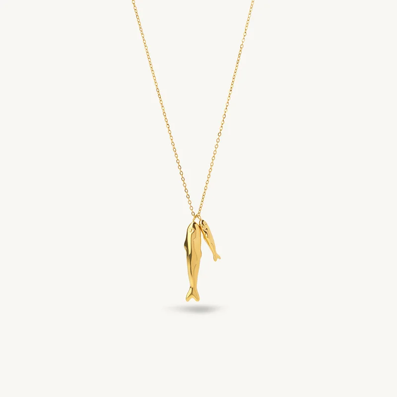 Palmonas PALMONAS Dual Marine Glow Charm Necklace for Women | 18K Gold Plated, Waterproof & Anti-Tarnish
