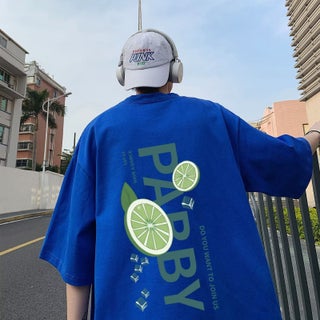 Summer cartoon short-sleeved T-shirt mens trendy loose casual devil smiley face half-sleeve top clothes ins bottoming shirt 313 Blue - pzsku/Z56B337494A7B870A3ADCZ/45/1750432249/4cf8bbba-2f77-4a22-a9e5-ee3bbf72f71a