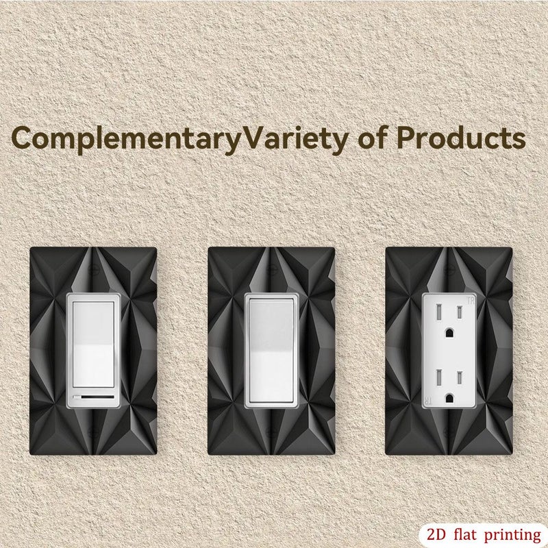 1 Pcs Modern Minimalist Light Switch Cover Plate Geometric Polygon 3 Gang Decora 11.4 X 16.2 Cm Easy Snap Retrofit Installation Suitable For Outdoor Bedroom Bathroom Decor Wall Plate For Adult Wiring Devices 2D Flat - Image 4