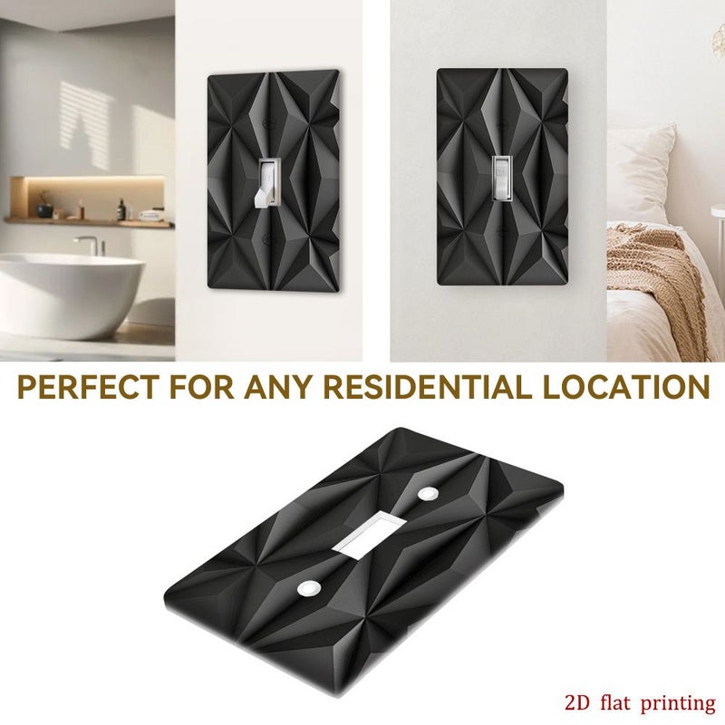 1 Pcs Modern Minimalist Light Switch Cover Plate Geometric Polygon 3 Gang Decora 11.4 X 16.2 Cm Easy Snap Retrofit Installation Suitable For Outdoor Bedroom Bathroom Decor Wall Plate For Adult Wiring Devices 2D Flat - Image 5