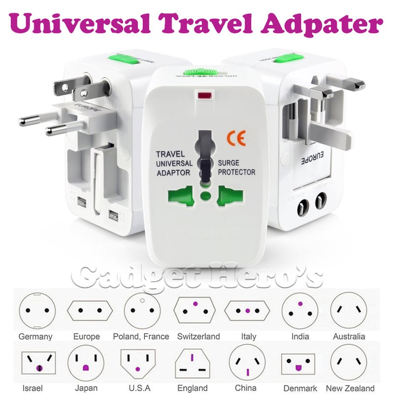 Gadget Hero's All in One Universal Power Adapter. Worldwide Travel Adaptor with Surge Protector. International Travel Adapter. - Image 2
