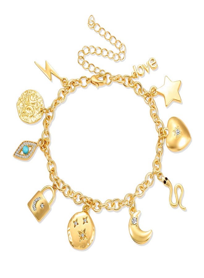 CEALXHENY Women’s Link Charm Bracelet Unicorn Butterfly Star Heart Pendant Charms Bracelet Bangles for Women - Image 1