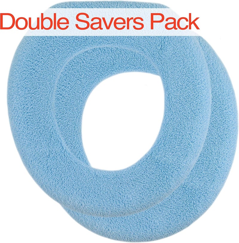 Warm-n-Comfy Soft Toilet Seat Cover - Plush & Thick Fabric Toilet Seat Warmer for Round & Elongated 14x18" Toilet Seats - Reusable, Machine-Washable, Easy-Install - Gift-Ready Packaging - Sky Blue - Image 2