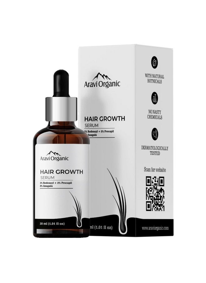 Aravi Organic Hair Growth Serum With 3% Redensyl, 2% Anagain, 2% Procapil - For Hair Growth And Hair Fall Control - For Men & Women - 30 Ml  - Image 1