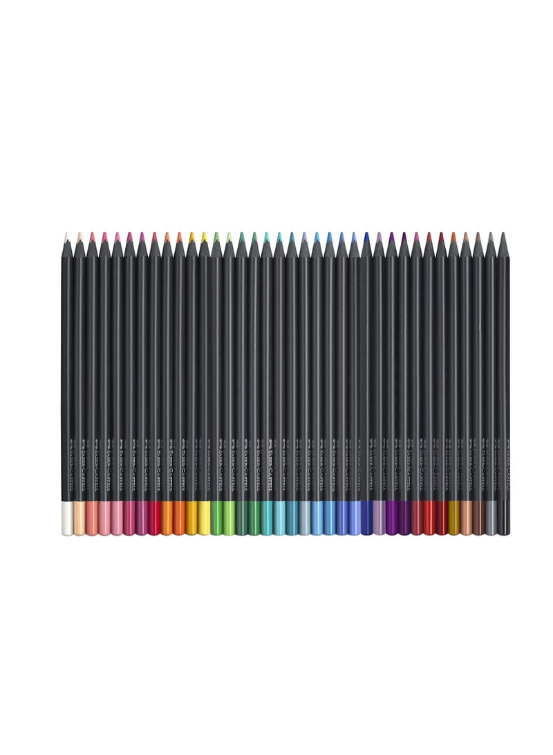Faber-Castell lack Edition colour pencils 36colours, Black wood and Supersoft lead: Pure colour,Extra smooth colour laydown - Image 2