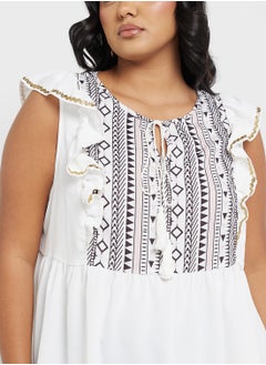 Ginger Plus Ruffle Detail Boho Style Blouse  - Image 3