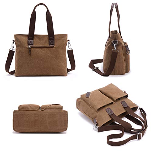 ToLFE Women Top Handle Satchel Handbags Tote Purse Shoulder Bag (Large: (L) 14.57" x(W) 6.3" x(H) 12.2", Army Green-(large)) - Image 3