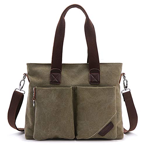 ToLFE Women Top Handle Satchel Handbags Tote Purse Shoulder Bag (Large: (L) 14.57" x(W) 6.3" x(H) 12.2", Army Green-(large)) - Image 2