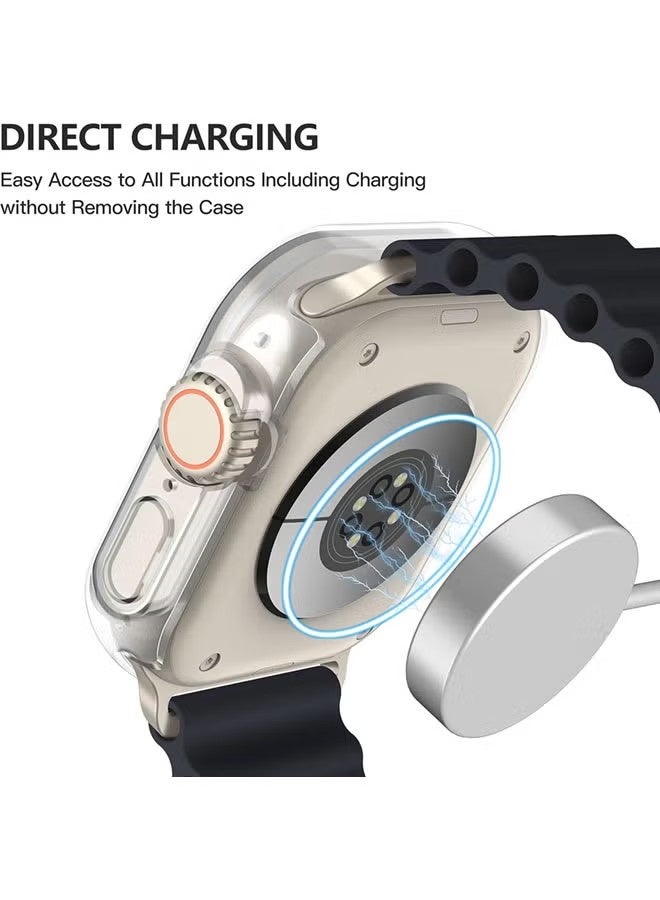 حافظة Apple Watch Ultra 2 / Ultra مقاس 49 مم مع واقي شاشة من فيلم مقوى، غطاء حماية كامل من البولي كربونات الصلب عالي الدقة وحساس للمس - Image 4