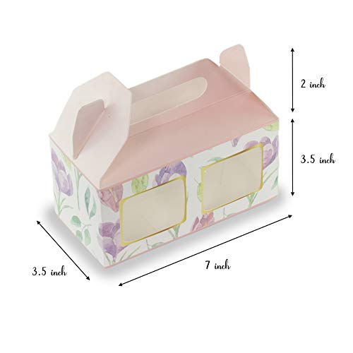 Chic a Choc Pink Floral Cupcake Box for 2. (Pack of 10). Removable Tray. Jar Box. Cookie Box. - Image 4
