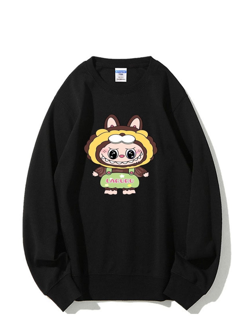 NIBEMINENT Labubu Printed Cotton Long Sleeve Hoodie 