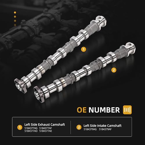JAVOUKA Left Side Exhaust & Intake Engine Camshaft Set,5184377AG 5184379AG,for Dodge RAM 1500/Avenger/Challenger/Charger,for Chrysler 200/300,for Jeep Wrangler/Grand Cherokee,for Promaster,11-16 3.6L - Image 3