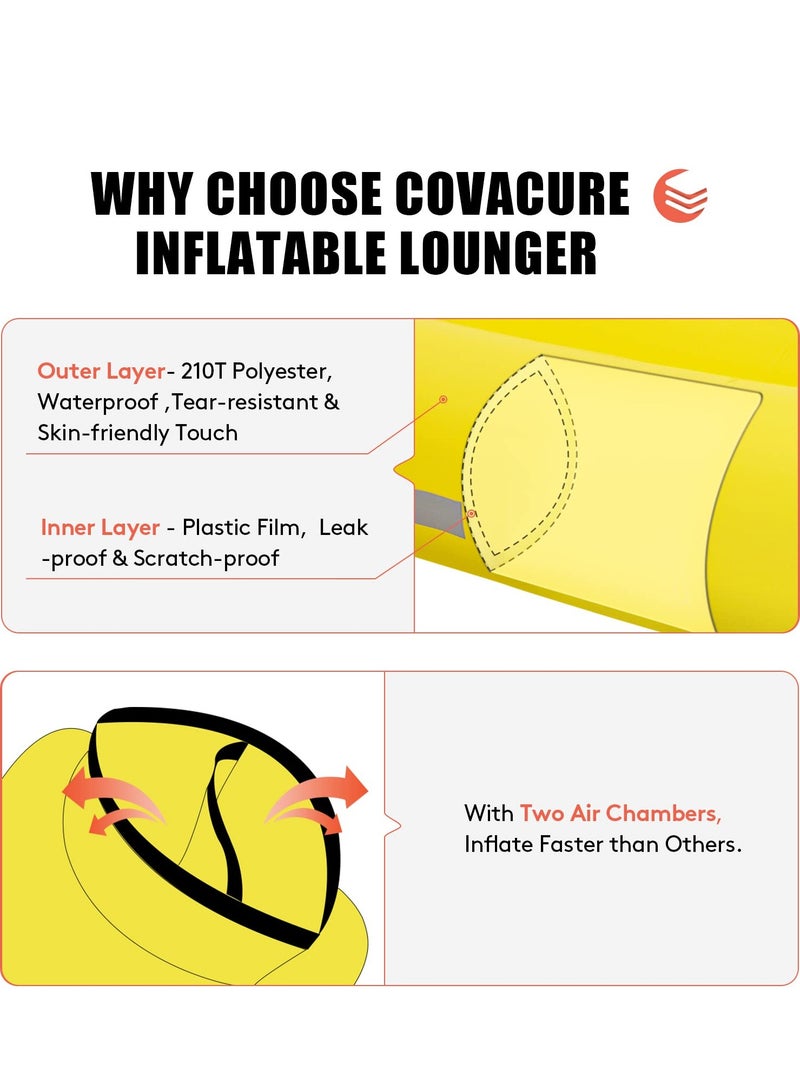 SOLARAE Inflatable Sofa - 190*90cm Anti-Leak Couch, 330 lbs Capacity Portable Camping Sofa with Carry Bag for Outdoor, Beach, Backyard, Pool - Upgraded Air Chair for Ultimate Comfort. - Image 3