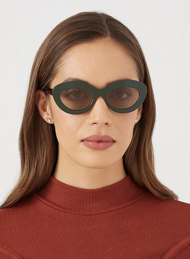 Blackout Rosie,Women Sunglasses, Oval Sunglasses, UV Protection: UV400 (Green,Brown) - Image 4