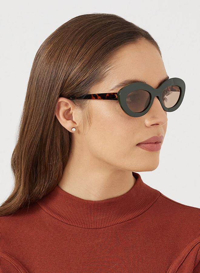 Blackout Rosie,Women Sunglasses, Oval Sunglasses, UV Protection: UV400 (Green,Brown) - Image 5
