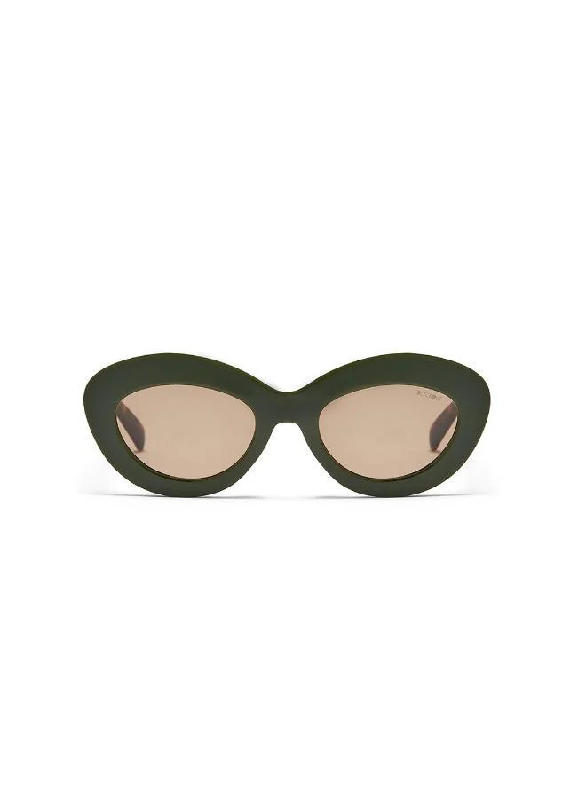 Blackout Rosie,Women Sunglasses, Oval Sunglasses, UV Protection: UV400 (Green,Brown)