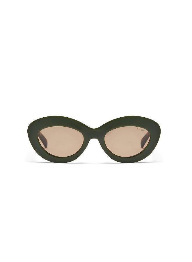 Blackout Rosie,Women Sunglasses, Oval Sunglasses, UV Protection: UV400 (Green,Brown) - Image 2