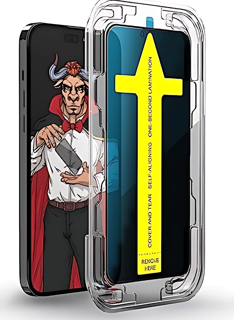 AJYAL [Privacy Glass] iPhone 14 Plus/13 Pro Max Screen Protector [Tempered Glass] Alignment Frame Easy Installation, Anti-Scratch, Anti-Spy glass, Anti-Fingerprint  iPhone 13 Pro Max / 14 Plus - Image 1