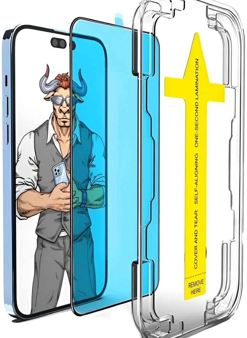 AJYAL [Privacy Glass] iPhone 14 Plus/13 Pro Max Screen Protector [Tempered Glass] Alignment Frame Easy Installation, Anti-Scratch, Anti-Spy glass, Anti-Fingerprint  iPhone 13 Pro Max / 14 Plus - Image 3