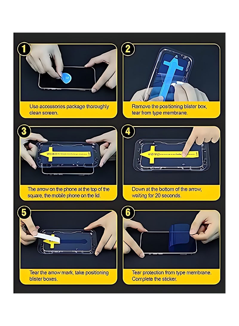 AJYAL [Privacy Glass] iPhone 14 Plus/13 Pro Max Screen Protector [Tempered Glass] Alignment Frame Easy Installation, Anti-Scratch, Anti-Spy glass, Anti-Fingerprint  iPhone 13 Pro Max / 14 Plus - Image 5