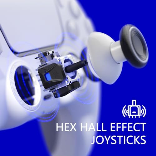 HEXGAMING ULTIMATE Hall Effect Wireless Controller Compatible with ps5-4 Back Buttons, Mouse-Click Hair Triggers, Interchangeable Thumbsticks - New Hope Gray - Image 4