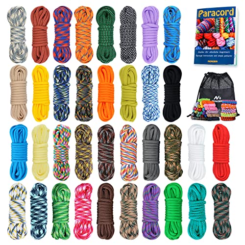 MONOBIN 36 Colors 10ft Paracord 550 Combo kit, Paracord Bracelets Making kit - Multifunction Paracord Rope with Instruction for Making Lanyard, Dog Collar, Idea for Gift (36 Colors B)… - Image 1