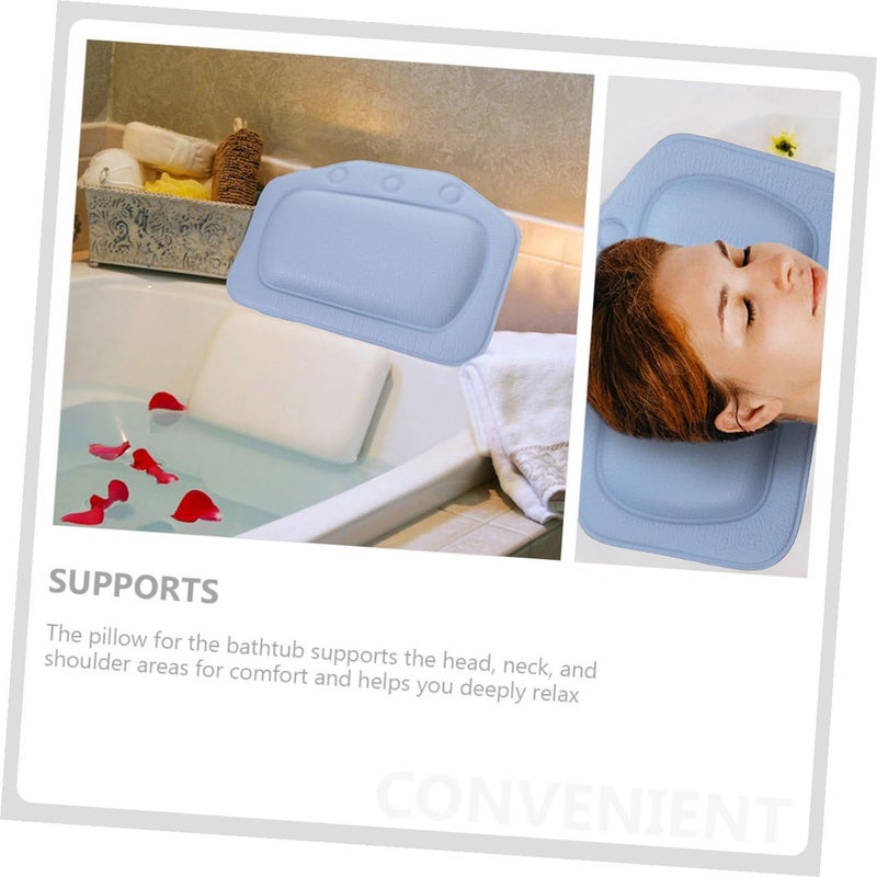 2Pcs Blue and White Bathtub Head Pillows for Neck and Back Support Foam Cushion Home Spa Relaxation - Image 4
